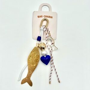 NWT Anthropologie Carabiner Icon Fish Nautical Bag Charm